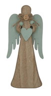 Goba Dekorace Anděl dřevěný mint XS - Decoration
