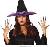 Guirca Black witch nails - Halloween, 10 pcs - Costume Accessory