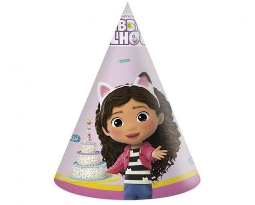 GODAN Paper hats Gaby's magic house - 6 pcs - Party Hats - Main image