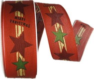 GOLDINA Christmas ribbon STAR CHAIN RED red 9474 - Ribbon