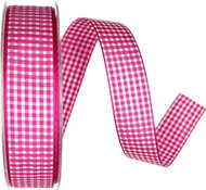 GOLDINA Woven ribbon Vichy Karo pink 25 mm × 20 m - Ribbon