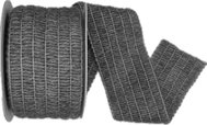GOLDINA Wool ribbon Natur Wool anthracite grey 60 mm × 6 m - Ribbon