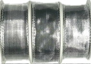 GOLDINA Set of 3 lurex ribbons Celebration shiny silver 25 mm × 2 m - Ribbon