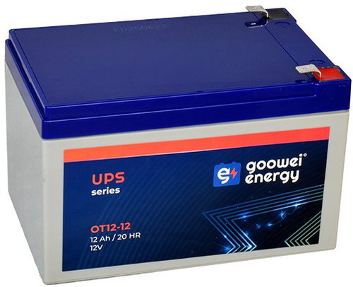 GOOWEI ENERGY Wartungsfreier Blei-Akku AGM OT12-12 F2, 12V, 12Ah - USV Batterie - Hauptbild