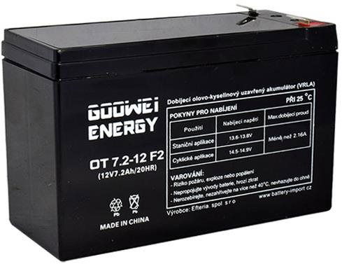 GOOWEI ENERGY Bezúdržbový olověný akumulátor AGM OT7.2-12 F2, 12V, 7,2Ah - Nabíjecí baterie - Hlavní obrázek
