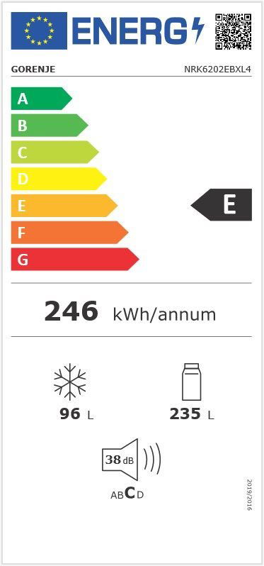 GORENJE NRK6202EBXL4, fekete