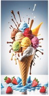 Gordon H90 Quick-drying microfiber beach towel, ice cream, 100 × 180 cm - Bath Towel