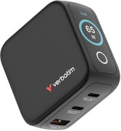 VERBATIM GaN-65D GaN nabíječka 65W s displejem - Wall Charger