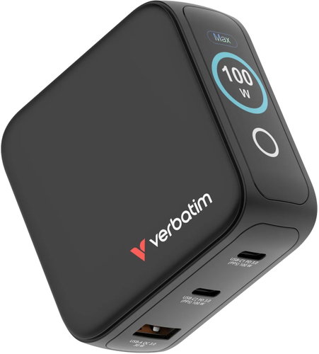 VERBATIM GaC-100D GaN-Ladegerät 100 W mit Display - Netzladegerät - Hauptbild