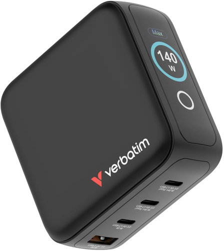 VERBATIM GaN-140D GaN-Ladegerät 140 W mit Display - Netzladegerät - Hauptbild