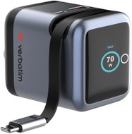 VERBATIM GaN-70 Mini 70W Charger with Display and Integrated Cable - Wall Charger