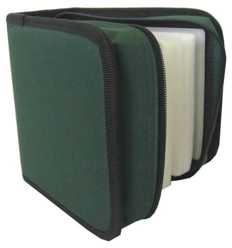 QCP Pouzdro na 64 CD/DVD - NYLON, čtvercové, zelené (green) - - - Main image