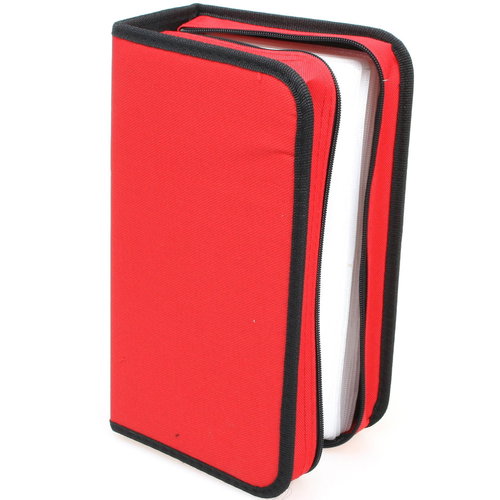 QCP Pouzdro na 128 CD/DVD - NYLON - červené (red) - - - Main image