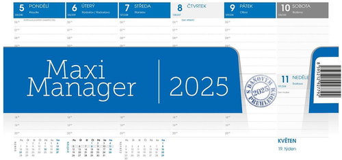 Graspo Desk calendar Maximanager blue 2025, 32 × 17 cm - Desk Calendar - Main image