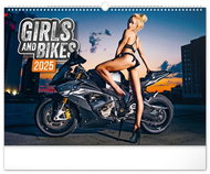 Notique Nástěnný kalendář Girls & Bikes 2025, 48 × 33 cm - Wall Calendar