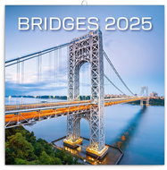 Notique Grid calendar Bridges 2025, 30 × 30 cm - Wall Calendar