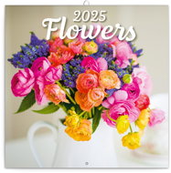 Notique Grid calendar Flowers 2025, 30 × 30 cm - Wall Calendar