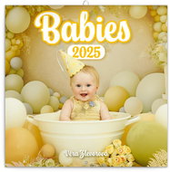Notique Grid calendar Babies - Věra Zlevorová 2025, 30 × 30 cm - Wall Calendar