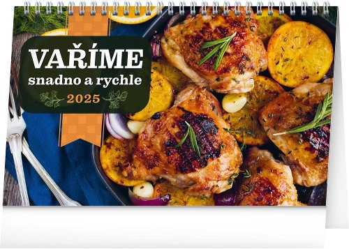 Notique Table calendar Cook quickly and easily 2025, 23,1 × 14,5 cm - Desk Calendar - Main image