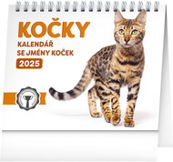 Notique Table calendar Cats - with cat names 2025, 16,5 × 13 cm - Desk Calendar