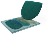 GRUND NUMA set 2 ks (VÍKO + BIDET) šedá-zelená - Bath Mat