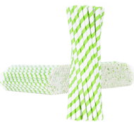 GSG24 Organic paper straws 6 / 205 mm, white and green, 500 pcs - Straw