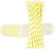 GSG24 Organic paper straws 8 / 205 mm thick, white and yellow, 500 pcs - Straw