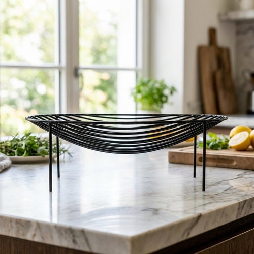 serax Metal Sculptures Basket on legs 35 × 25 cm, black - Bread Basket - Main image