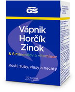 Minerály GS Vápnik, horčík, zinok, 30 tabliet - Minerály