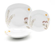 HOME ELEMENTS Porcelánová sada talířů, 18 kusů, Jeřabiny - Sada talířů