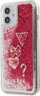 Guess Liquid Glitter Charms for Apple iPhone 12 Mini, Raspberry - Phone Cover