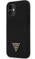 Guess Silicone Metal Triangle for Apple iPhone 12 Mini, Black - Phone Cover