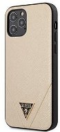Guess Saffiano V Stitch for Apple iPhone 12 Pro Max, Gold - Phone Cover