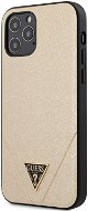 Guess Saffiano V Stitch for Apple iPhone 12/12 Pro, Gold - Phone Cover