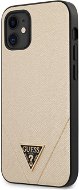 Guess Saffiano V Stitch for Apple iPhone 12 Mini, Gold - Phone Cover