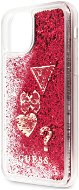 Guess Glitter Hearts for iPhone 11, Raspberry (EU Blister) - Phone Cover