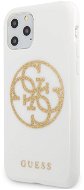 Guess 4G Glitter Circle Back Cover for iPhone 11 Pro Max, White Gold - Phone Cover