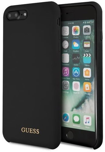 Guess Silicone Logo TPU Case Black for iPhone 7/8 Plus - Phone Cover - Main image