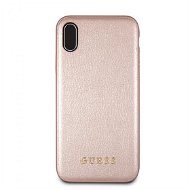Guess PU Leather Hard Case Iridescent tok iPhone XS Max-hoz, rózsaarany - Telefon tok