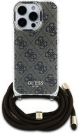 Guess IML 4G Printed Crossbody Strap Back Cover for iPhone 16 Pro Brown - Phone Cover