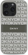 DKNY PU Leather Repeat Pattern Tonal Stripe Back Cover for iPhone 16 Pro Max Beige - Phone Cover