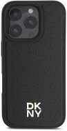 DKNY PU Leather Repeat Pattern Stack Logo MagSafe Back Cover for iPhone 16 Pro Max Black - Phone Cover