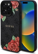 Guess PU Leather 4G Roses MagSafe Back Cover for iPhone 16 Pro Max Black - Phone Cover