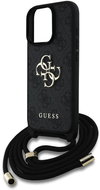 Guess PU 4G Metal Logo Crossbody Strap Back Cover for iPhone 16 Pro Max Black - Phone Cover