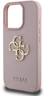 Guess PU Grained 4G Metal Logo Back Cover for iPhone 16 Pro Pink - Phone Cover