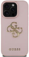 Guess PU Grained 4G Metal Logo Rück-Abdeckung für iPhone 16 Pro Max Rosa - Handyhülle