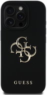 Guess PU Grained 4G Metal Logo Back Cover for iPhone 16 Pro Max Black - Phone Cover