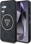 Guess IML 4G Glitter and Triangle Logo MagSafe Back Cover for Samsung Galaxy S25 Black - Phone Cover