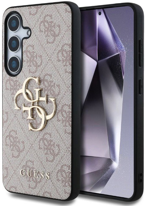 Guess PU 4G Metal Logo Samsung Galaxy S25+ rózsaszín tok