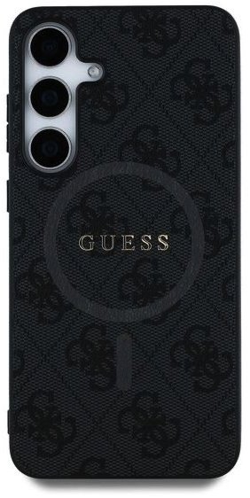 Guess 4G Colored Ring Samsung Galaxy S25+ fekete PU bőr MagSafe tok